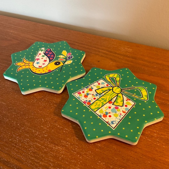 **Free with Purchase** Festive Ceramic Coasters by Maxwell Williams - Set of 2 - Picture 8 of 10